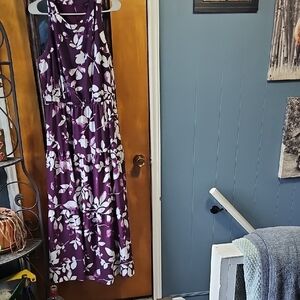 Lane Bryant Purple and White Halter Sundress